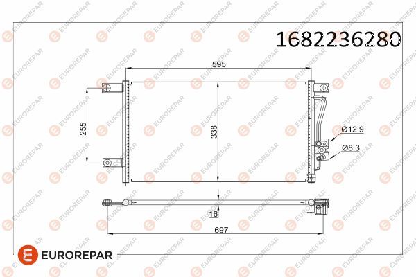 EUROREPAR 1682236280 İklimlendirme Sistemi Klima Radyatörü - MITSUBISHI L200 (K7_T, K6_T, K5_T) uyumlu