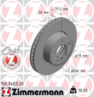 ZIMMERMANN 150.3403.20 Fren Sistemleri Fren Diski - BMW 5 (E60) uyumlu
