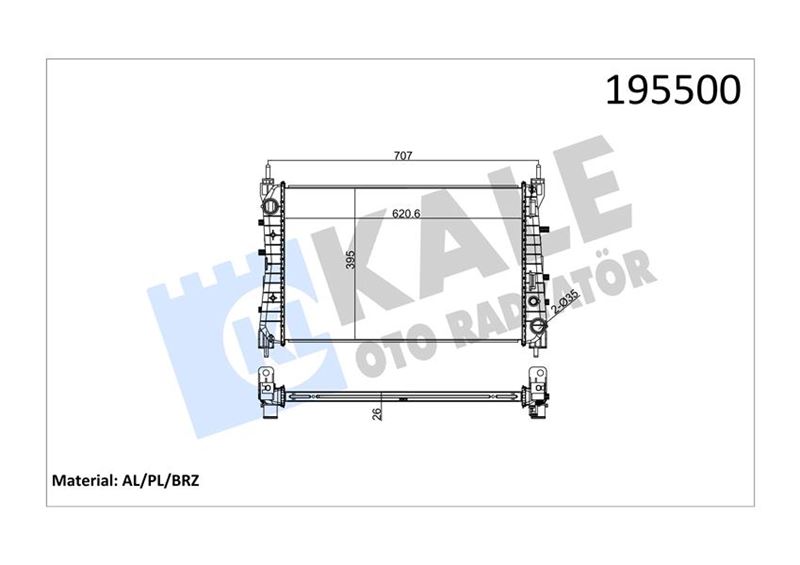 Su Radyatörü - KALE OTO RADYATÖR - 0135021AB Ürün Görseli