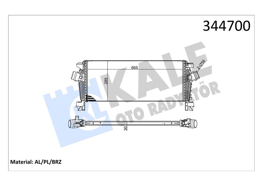 KALE OTO RADYATÖR 344700 Motor Turbo Radyatörü - OPEL ASTRA J Sports Tourer (P10) uyumlu
