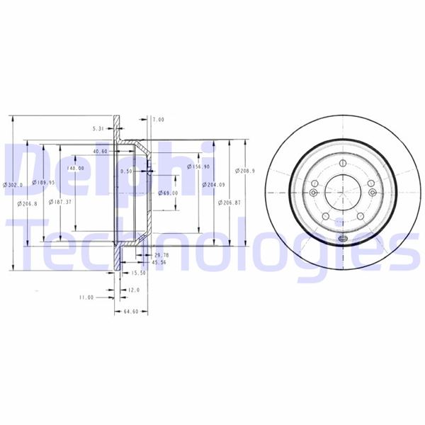 DELPHI BG4335 Fren Sistemleri Fren Diski - KIA SORENTO II (XM) uyumlu