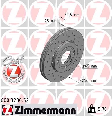 ZIMMERMANN 600.3230.52 Fren Sistemleri Fren Diski - VW LUPO I (6X1, 6E1) uyumlu