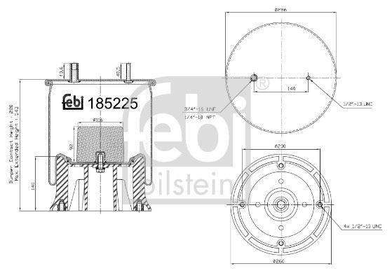 FEBI BILSTEIN 185225 Süspansiyon Sistemi Süspansiyon Körüğü