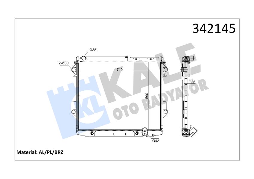 KALE OTO RADYATÖR 342145 Soğutma Sistemi Su Soğutucu & Parçaları - TOYOTA LAND CRUISER 200 (_J2_) uyumlu