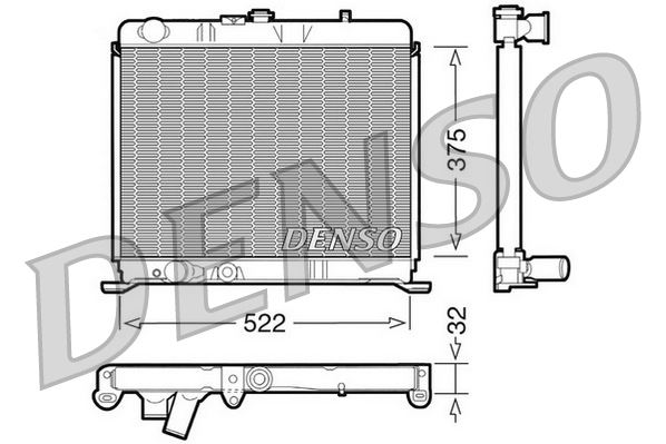 DENSO DRM21060 Soğutma Sistemi Su Soğutucu & Parçaları - PEUGEOT 504 (A_, M_) uyumlu