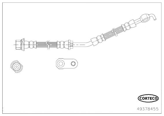 CORTECO 49378455 Fren Sistemleri Fren Hortumları - TOYOTA YARIS (_P9_) uyumlu