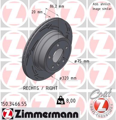 ZIMMERMANN 150.3466.55 Fren Sistemleri Fren Diski - BMW 5 (E60) uyumlu