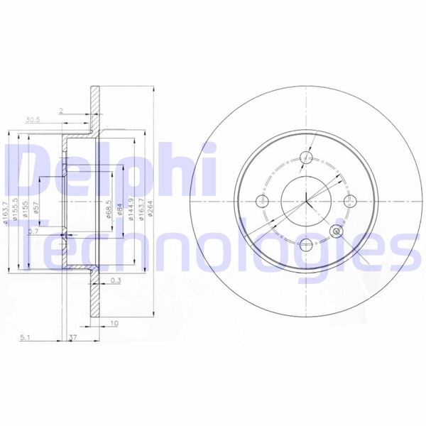 DELPHI BG3885C Fren Sistemleri Fren Diski - OPEL ASTRA G Sedan (T98) uyumlu