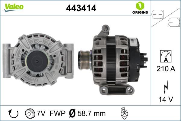 VALEO 443414 Elektrik Sistemi Alternatör - FORD TRANSIT V363 Minibüs/Otobüs (FAD, FBD) uyumlu