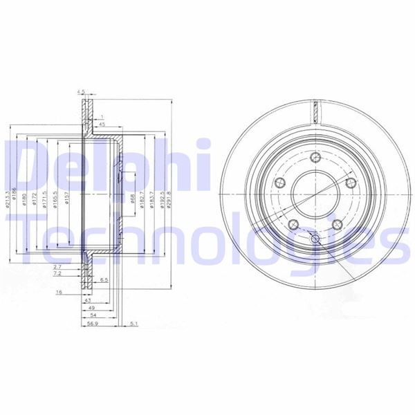 DELPHI BG3765C Fren Sistemleri Fren Diski - NISSAN LEAF (ZE0) uyumlu
