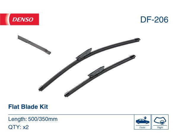 DENSO DF-206 Kaporta & Gövde Parçaları Cam Silecek Mekanizması - SMART FORTWO Coupe (453) uyumlu