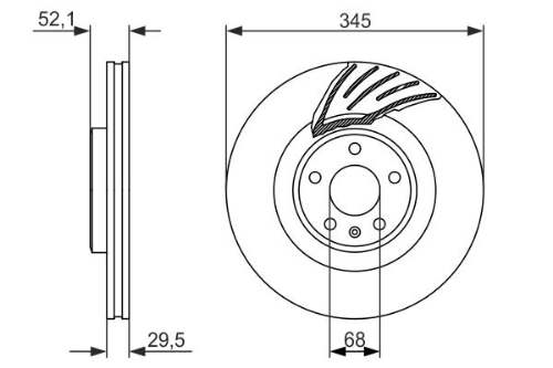 BOSCH 0 986 479 590 Fren Sistemleri Fren Diski - AUDI Q5 (8RB) uyumlu