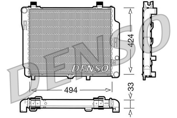 DENSO DRM17074 Soğutma Sistemi Su Soğutucu & Parçaları - MERCEDES-BENZ 124 Sedan (W124) uyumlu