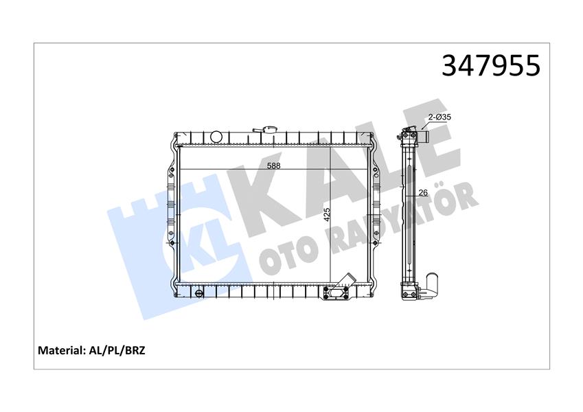 KALE OTO RADYATÖR 347955 Soğutma Sistemi Su Soğutucu & Parçaları - MITSUBISHI L200 (K3_T, K2_T, K1_T, K0_T) uyumlu