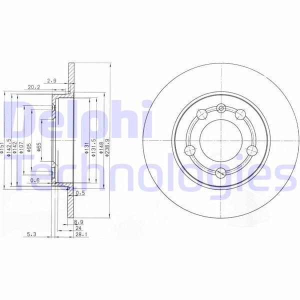 DELPHI BG3738 Fren Sistemleri Fren Diski - VW GOLF IV (1J1) uyumlu