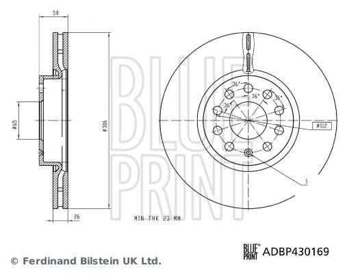 BLUE PRINT ADBP430169 Fren Sistemleri Fren Diski - VW GOLF VIII (CD1, DA1) uyumlu