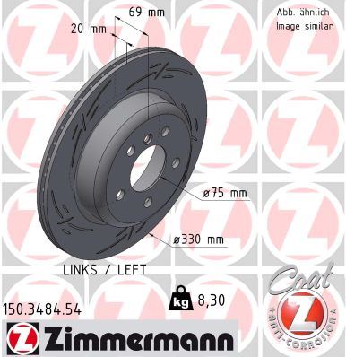 ZIMMERMANN 150.3484.54 Fren Sistemleri Fren Diski - BMW 5 (F10) uyumlu