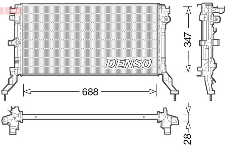 DENSO DRM23039 Soğutma Sistemi Su Soğutucu & Parçaları - RENAULT LAGUNA III (BT0/1) uyumlu