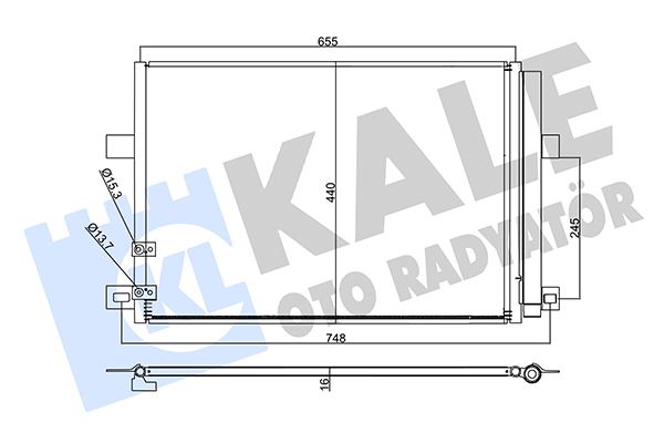 KALE OTO RADYATÖR 357810 İklimlendirme Sistemi Klima Radyatörü - VW AMAROK (2HA, 2HB, S1B, S6B, S7A, S7B, AGD) uyumlu