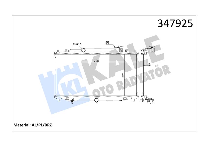 KALE OTO RADYATÖR 347925 Soğutma Sistemi Su Soğutucu & Parçaları - MAZDA 6 Sedan (GJ, GL) uyumlu