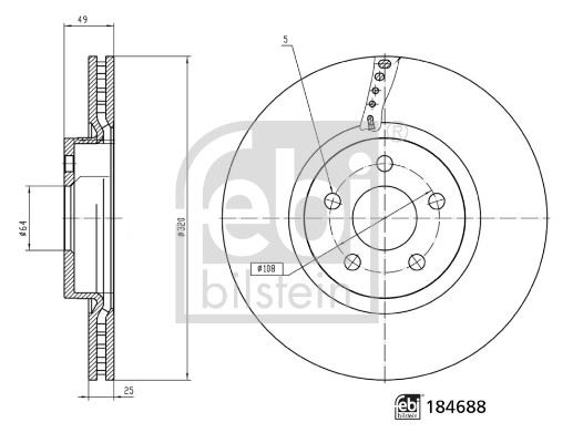 FEBI BILSTEIN 184688 Fren Sistemleri Fren Diski - FORD TOURNEO CONNECT / GRAND TOURNEO CONNECT V408 MPV uyumlu