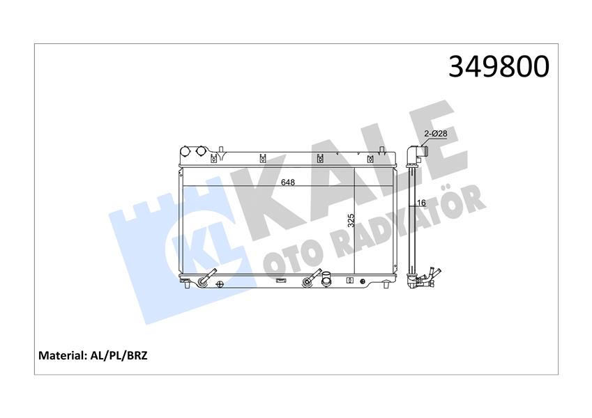 KALE OTO RADYATÖR 349800 Soğutma Sistemi Su Soğutucu & Parçaları - HONDA JAZZ II (GD_, GE3, GE2) uyumlu