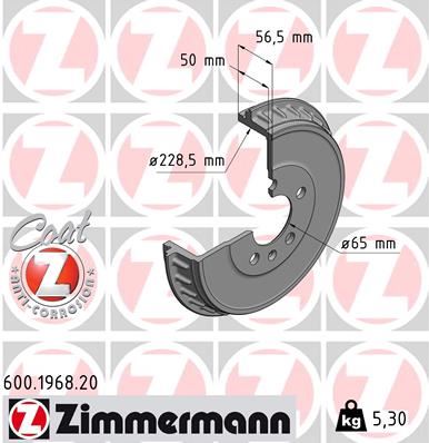 ZIMMERMANN 600.1968.20 Fren Sistemleri Fren Kampanası - SEAT IBIZA V (KJ1, KJG) uyumlu