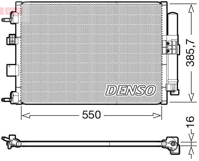 DENSO DCN10046 İklimlendirme Sistemi Klima Radyatörü - FORD C-MAX II (DXA/CB7, DXA/CEU) uyumlu