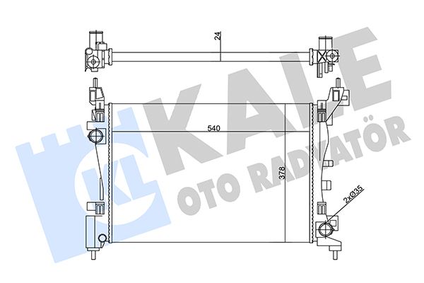 KALE OTO RADYATÖR 356435 Soğutma Sistemi Su Soğutucu & Parçaları - FIAT PUNTO EVO (199_) uyumlu