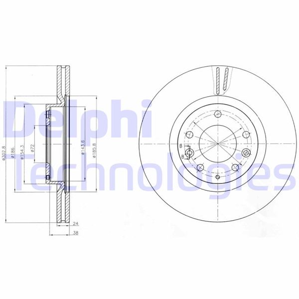 DELPHI BG4316 Fren Sistemleri Fren Diski - MAZDA RX-8 (SE, FE) uyumlu