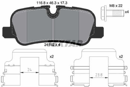 TEXTAR 2419204 Fren Sistemleri Fren Balatası - LAND ROVER RANGE ROVER SPORT I (L320) uyumlu