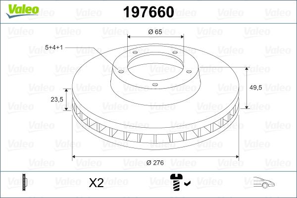 VALEO 197660 Fren Sistemleri Fren Diski - SEAT LEON ST (5F8) uyumlu