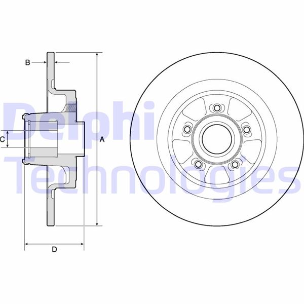DELPHI BG9133RS Fren Sistemleri Fren Diski - RENAULT CLIO III (BR0/1, CR0/1) uyumlu