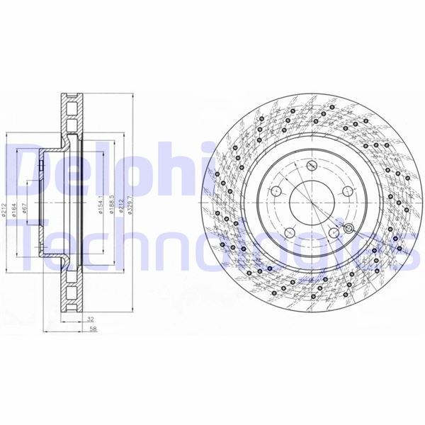 DELPHI BG3883 Fren Sistemleri Fren Diski - MERCEDES-BENZ E-SERISI T-Model (S211) uyumlu