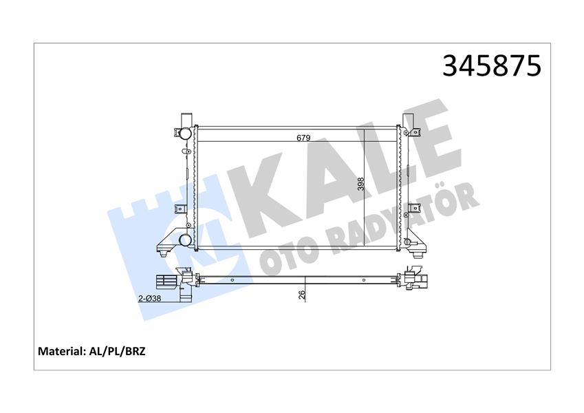 KALE OTO RADYATÖR 345875 Soğutma Sistemi Su Soğutucu & Parçaları - VW LT 28-35 II Minibüs/Otobüs (2DB, 2DE, 2DK) uyumlu