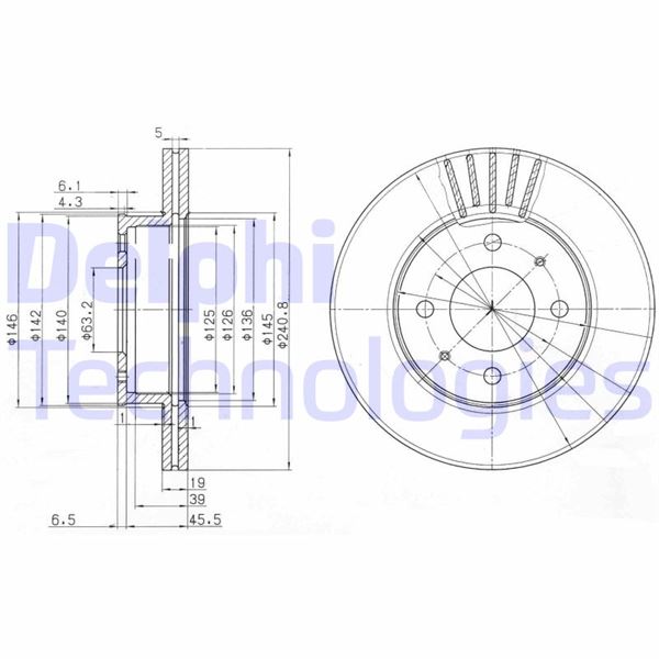 DELPHI BG3749 Fren Sistemleri Fren Diski - HYUNDAI ACCENT I (X-3) uyumlu