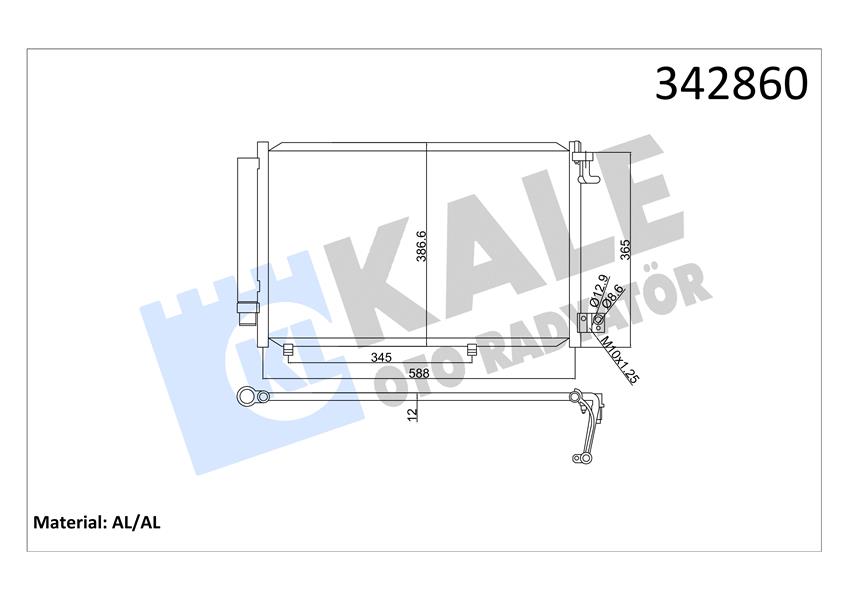 KALE OTO RADYATÖR 342860 İklimlendirme Sistemi Klima Radyatörü - FORD FIESTA VI (CB1, CCN) uyumlu