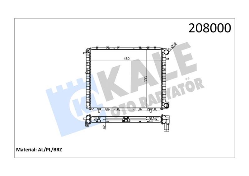 Su Radyatörü - KALE OTO RADYATÖR - 0535351AB Ürün Görseli