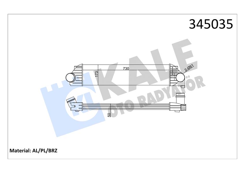 KALE OTO RADYATÖR 345035 Motor Turbo Radyatörü - OPEL MOVANO B Minibüs/Otobüs (X62) uyumlu
