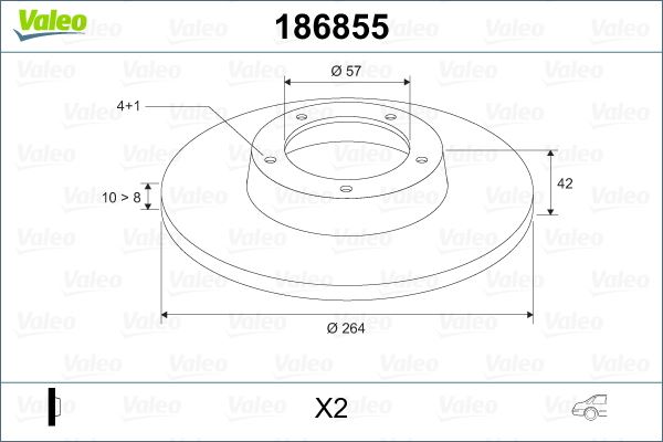 VALEO 186855 Fren Sistemleri Fren Diski - OPEL MERIVA A MPV (X03) uyumlu
