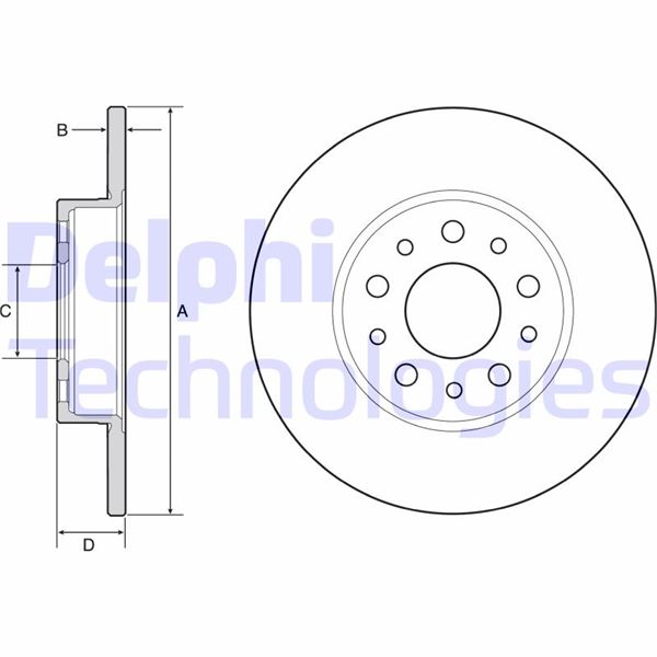 DELPHI BG4655C Fren Sistemleri Fren Diski - FIAT 500L (351_, 352_) uyumlu