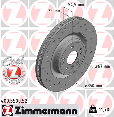 ZIMMERMANN 400.5500.52 Fren Sistemleri Fren Diski - MERCEDES-BENZ M-SERISI (W166) uyumlu