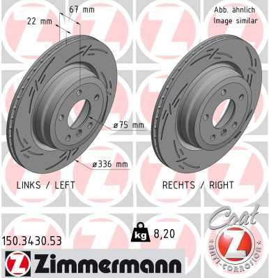ZIMMERMANN 150.3430.53 Fren Sistemleri Fren Diski - BMW 3 Touring (E91) uyumlu