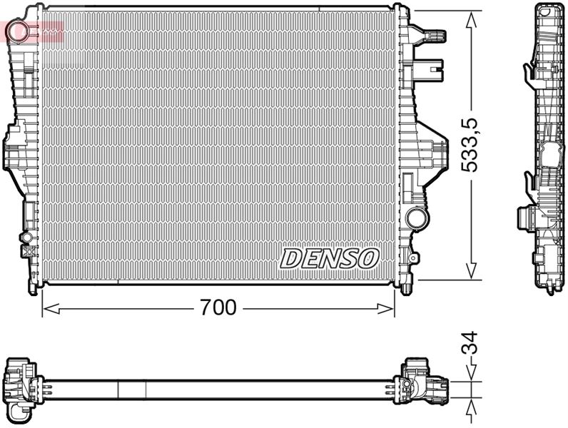 DENSO DRM32050 Soğutma Sistemi Su Soğutucu & Parçaları - PORSCHE CAYENNE (92A) uyumlu