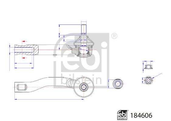 FEBI BILSTEIN 184606 Direksiyon Sistemi Mafsal - TOYOTA YARIS (_P1_) uyumlu