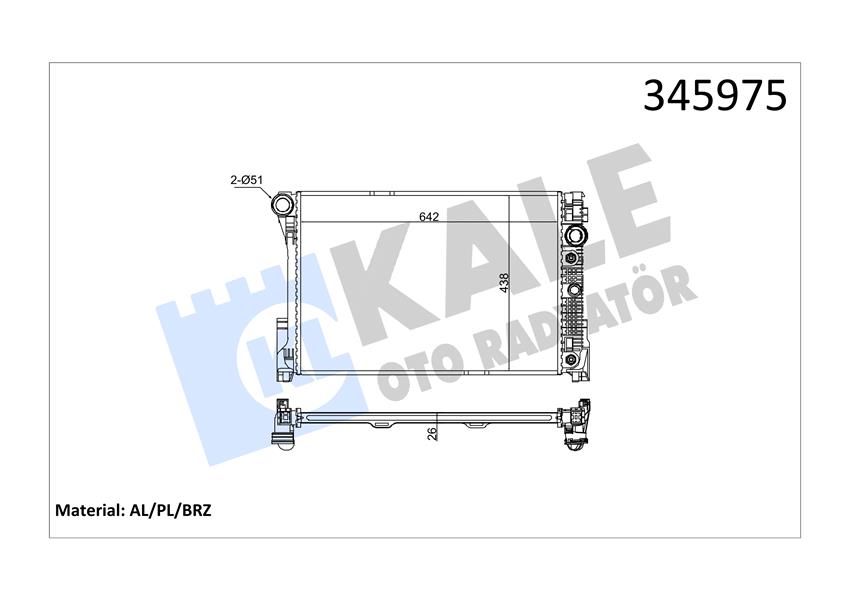 KALE OTO RADYATÖR 345975 Soğutma Sistemi Su Soğutucu & Parçaları - MERCEDES-BENZ C-SERISI T-Model (S204) uyumlu