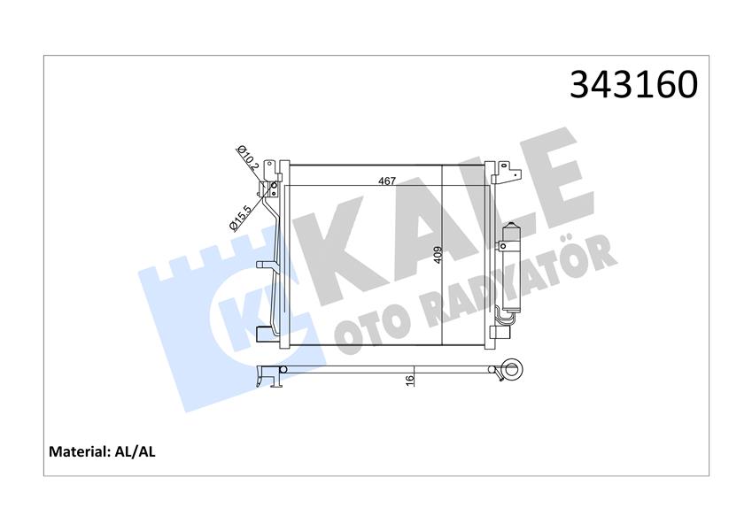 KALE OTO RADYATÖR 343160 İklimlendirme Sistemi Klima Radyatörü - NISSAN JUKE (F15) uyumlu