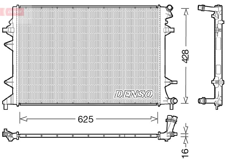 DENSO DRM32047 Soğutma Sistemi Su Soğutucu & Parçaları - VW JETTA IV (162, 163, AV3, AV2) uyumlu