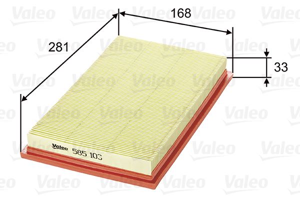 VALEO 585103 Motor Hava Filtresi - OPEL CORSA A Hatchback (S83) uyumlu