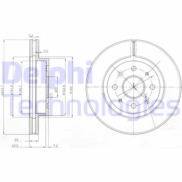DELPHI BG4019 Fren Sistemleri Fren Diski - KIA RIO I Hatchback (DC) uyumlu